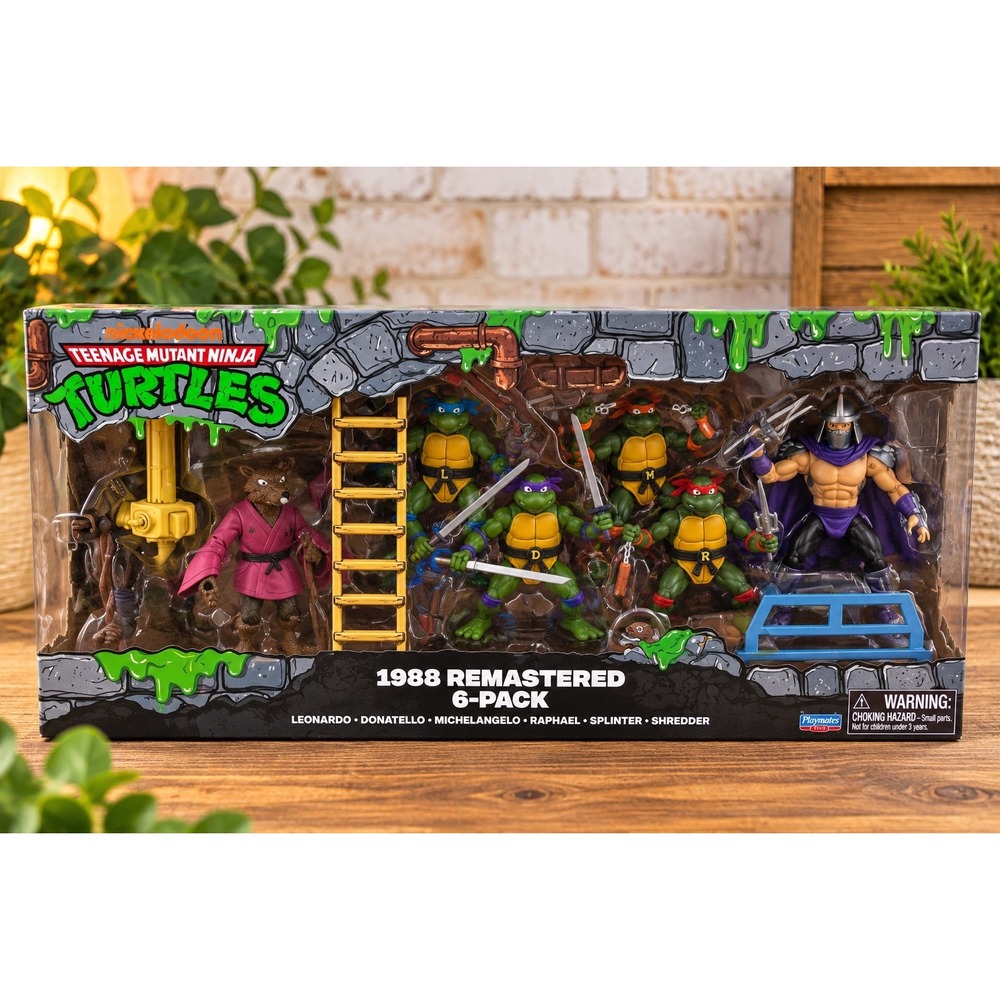 TMNT 1988 Remastered 6-Pack Figures Retro Sewercore Nostalgia Collector Set